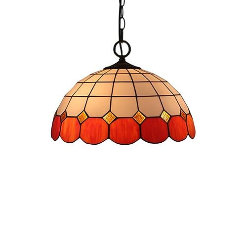 SSNCcNC Ø40cm Vintage Tiffany Hängelampe Mediterraner Stil Buntglas Glas Pendelleuchte Esszimmerlampe Rund Pastoral Hängeleuchte Schlafzimmer Wohnzimmer SSNCcNC Ø40cm Vintage Tiffany Hängelampe Mediterraner Stil Buntglas Glas Pendelleuchte Esszimmerlampe Rund Pastoral Hängeleuchte Schlafzimmer Wohnzimmer von SSNCcNC