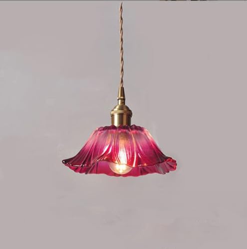 SSNCcNC Rot, Kreativ Glas Hängelampe Japanischer Stil Vintage Esstischlampe Nordic Minimalismus Schlafzimmer Pendelleuchte Wohnzimmer Speisesaal Küche E27 von SSNCcNC