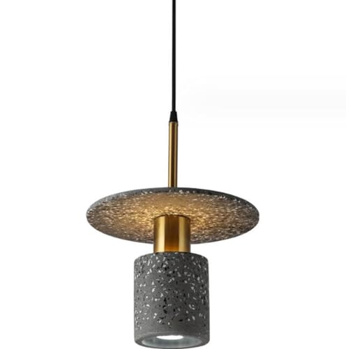 SSNCcNC Schwarz, Nordic Terrazzo Hängelampe Zement Nachttisch Hängeleuchten Vintage Esszimmelampe Pendellampe Wohnzimmer Schlafzimmer Küche Treppen E27 von SSNCcNC