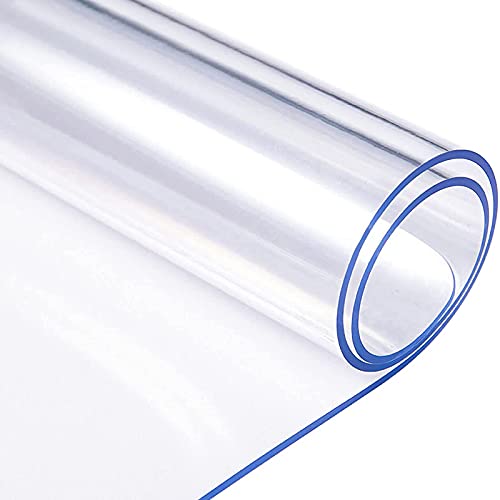 Tischfolie,Plastik Tischdecke,Durchsichtige Tischdecke,Einfach zu säubern, ölbeständig, abwischbar, Kratzfest,Tischschoner Aus Transparentem Pvc,Wasserdicht Und HitzebestäNdige(Color:3.0mm,Size:60 von SSNG