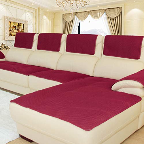 Dick Anti-rutsch Sofa Abdeckung, Multi-Size Sofa Schutz schonbezug, Sofabezüge,Sofa Arm Covers, Sofa Überwürfe Für ledersofa Verkauft in stück -Rot 80x160cm(31x63inch) von SSOKCover