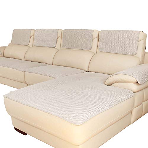 Sofabezug Für ledercouch, Multi-Size Rechteckige Möbel Protector Slipcover Für Haustiere, Kinder, Hunde - Sofa und Sessel-Beige 60x210cm(24x83inch) von SSOKCover