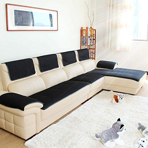 Sofabezug Für ledercouch, Multi-Size Rechteckige Möbel Protector Slipcover Für Haustiere, Kinder, Hunde - Sofa und Sessel-schwarz 30x60cm(12x24inch) 2 pcs von SSOKCover