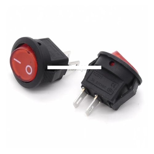 10PCS 16mm 2 PINS 2 Position ON-OFF SPST Round Rocker Switch 3A/250V 6A/125V AC Red Cover Without Light 10PCS 16mm 2 PINS 2 Position ON-OFF SPST Round Rocker Switch 3A/250V 6A/125V AC Red Cover Without Light von SSOPTMCB