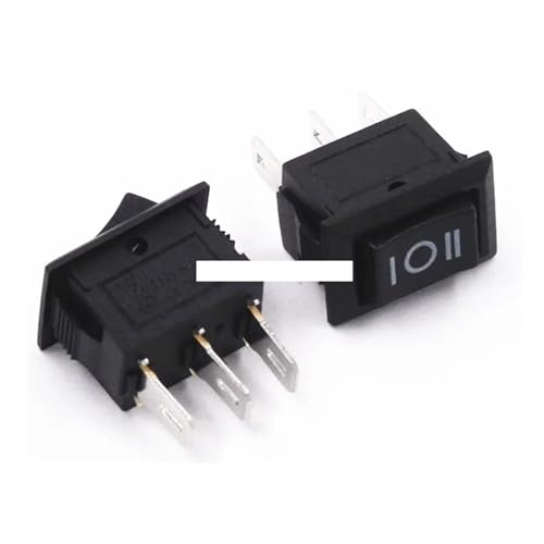10PCS 3 Pin 3A 250V 10 * 15mm Black Button Rocker Switch ON OFF ON AC 10X15 Rocker Power Switches von SSOPTMCB