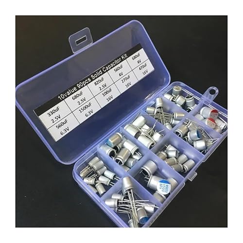 10values 90pcs solid capacitor assorted kit 2.5V/4V/6.3V/16V 100uF 270uF 330uF 470uF 560uF 680uF 1500uF with storage box Capacitance Meters 10values 90pcs solid capacitor assorted kit 2.5V/4V/6.3V/16V 100uF 270uF 330uF 470uF 560uF 680uF 1500uF with storage box Capacitance Meters von SSOPTMCB