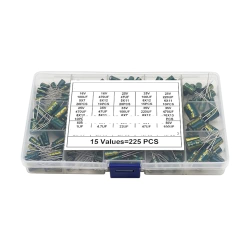 225pcs/Box High Frequency Low Aluminum Electrolytic Capacitor Kit 15Values 16V-50V 1uF-470uF Capacitance DIP Assorted Set Capacitance Meters 225pcs/Box High Frequency Low Aluminum Electrolytic Capacitor Kit 15Values 16V-50V 1uF-470uF Capacitance DIP Assorted Set Capacitance Meters von SSOPTMCB