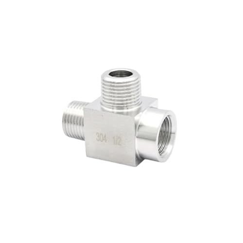 3/8" BSPT Male-Male-Female Tee 3 Ways 304 Stainless Steel Pipe Fitting Connector Splitter Block von SSOPTMCB