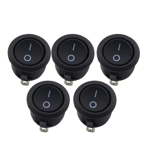 5Pcs Round Rocker Power Switch 6A 250V AC 2 Pin 2 Position ON/Off Power Switch SPST Black Button 5Pcs Round Rocker Power Switch 6A 250V AC 2 Pin 2 Position ON/Off Power Switch SPST Black Button von SSOPTMCB