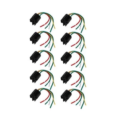 DC 12V 16AWG 18AWG 5 Wires Harness Black Base Car Automotive Relay Socket 10 Pcs Control Relays von SSOPTMCB