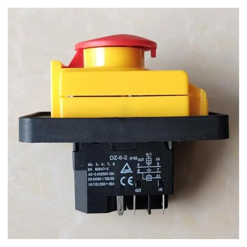 DZ-6-2 Electromagnetic Switch Emergency Stop Pushbutton Switches for AC-3 AC250V 15A 5E4 von SSOPTMCB
