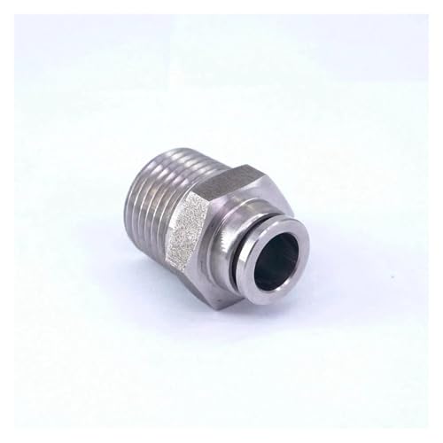 SSOPTMCB Fit Tube O.D 10mm-1/2 Male 304 Stainless Pneumatic Straight Push in Fitting Quick Connector von SSOPTMCB