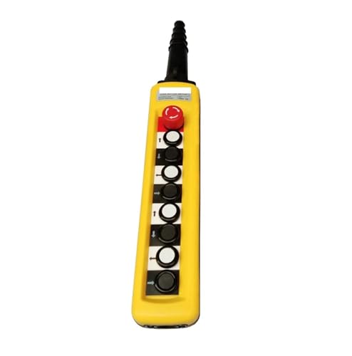 XAC-A8713 9 Buttons+ stop Rainproof Industrial Crane Hoist Control Push Button Switches 250V 5A Yellow von SSOPTMCB