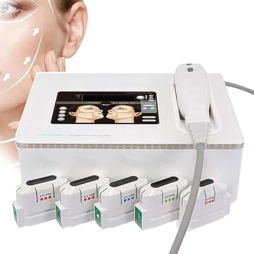 Professionelles HIFU-Gerät für Gesichts und Körperlifting 5 einstellbare Tiefen (1,5-13 mm) zur Faltenentfernung, Kieferkonturierung und Anti-Aging zu Hause/im Salon von SSQUZA