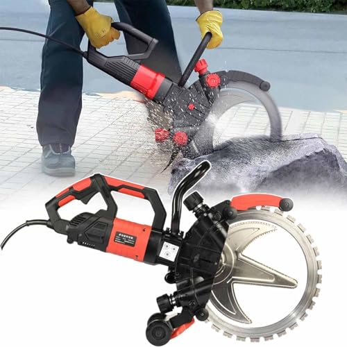 SSQUZA 8800W/9500W Betonringsäge,Bürstenloser Motor Nasswasser-Metalltrennmaschine mit Staubunterdrückung für Stein,Betonstahl und Ziegel (Schnitttiefe 30 cm) effizientes Schneiden,9500w-4xblade von SSQUZA