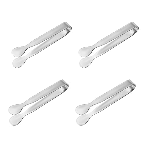 SSRDFU 4 Stück Zuckerzange Set, 304 Edelstahl Eiszange Candy Bar Zubehör Candybar Zangen Eiswürfelzange Servierzange Salatzange Küchenzange für Hochzeit Party Bar Büfett Grill Picknick von SSRDFU