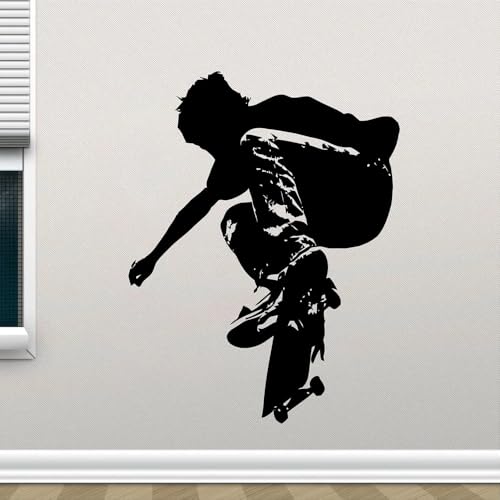 Aufkleber Wandaufkleber Wohnkultur Wohnzimmer Skateboard Junge Schlafzimmer Poster Coole Tapete Aufkleber Sport 42x54cm von SSSStickerS