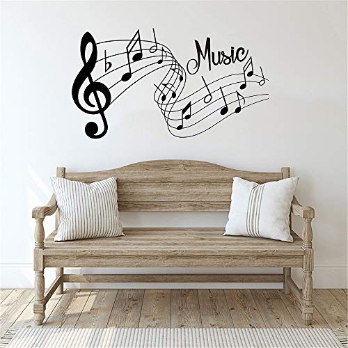 Mode Melodie Wandaufkleber Musik Lieder Klangnotizen Zimmer Zuhause Wandtattoo Schlafzimmer Büro Dekor Abnehmbare Musik Aufkleber 57X32Cm von SSSStickerS