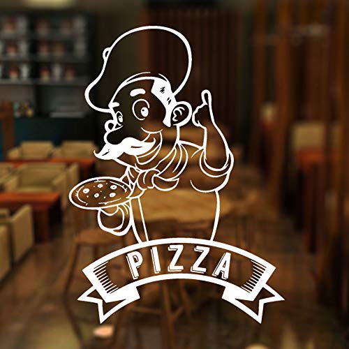 Pizzeria Logo Koch Logo Fenster Aufkleber Vinyl Künstler Heimdekoration Küche Restaurant Restaurant Wandtattoo 57X78Cm von SSSStickerS