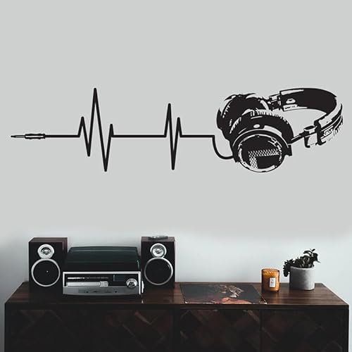 Vinyl Wandaufkleber Musik Kunst Dj Wetterfest Aufkleber Silhouette Dekor Wandbild Aufkleber für Teenager Zimmer 108x28cm von SSSStickerS