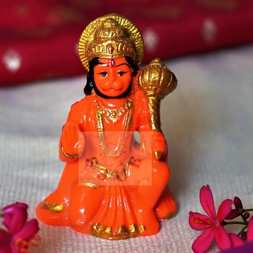 Lord Hanuman Ji Ki Murti in Segenhaltung mit Gada sitzender Balaji Bajrangbali Sankat Mokan Bhagwan Idol für Tempel Auto Armaturenbrett Home Office Shop Mandir Statue Geschenk Lord Hanuman Ji Ki Murti in Segenhaltung mit Gada sitzender Balaji Bajrangbali Sankat Mokan Bhagwan Idol für Tempel Auto Armaturenbrett Home Office Shop Mandir Statue Geschenk von SSUE
