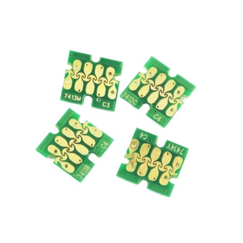 SSUMCUWR 10Sets T7411 T7412 T7413 T7414 einmalige Verwendung Chips, die mit F6000 F7000 F6070 F7070 F7100 F7170 F6200 F7200 F9200 Serie Tintenpatronen Austauschung ersetzt Werden(HDK C M Y) von SSUMCUWR