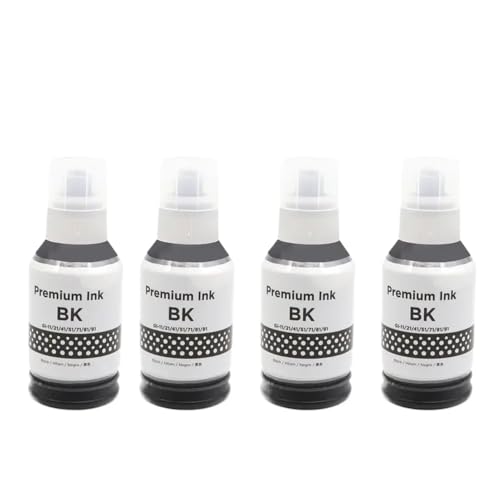 SSUMCUWR 4PCS GI-81 GI71 GI91 GI11 Compatible Tink-Nachfüll Kompatibel mit G1920 G1922 G2920 G2923 G2960 G2962 G3920 G3923 G3960 G3962 G3963 Printermodelle(Dye Ink 4pcs BK) von SSUMCUWR