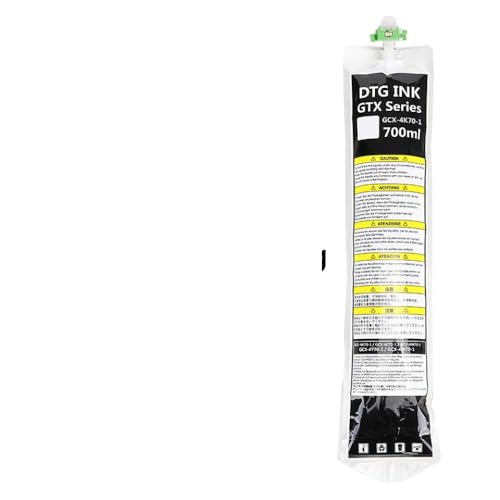 SSUMCUWR 700 ml Tintenbeutel mit Single-Verwendung-Chip Kompatibel mit Drucker der GTX-Serie kompatibel mit GTX-422 GTX-423 GTXPRO-Modellen Textile DTG-Drucken(White) von SSUMCUWR