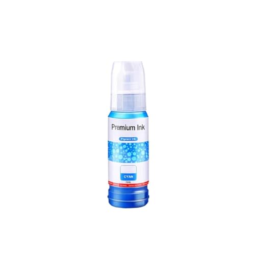 SSUMCUWR Kompatible Flaschenwasser-Basis-Pigmenttinte Kompatibel mit Maxify GX1050 GX2050 GX1060 GX2060 Drucker GI55 GI-55 GI 55 Modell(1Bottle Cyan) von SSUMCUWR