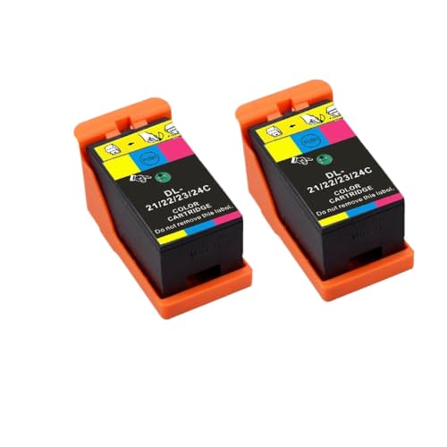 SSUMCUWR Kompatible Inkjet -Tintenpatrone Kompatibel mit 21 22 23 24 DL21 DL24 Arbeiten mit V313 V313W V515W P513W P713W V715W Drucker(2PCS Tri-Color) von SSUMCUWR