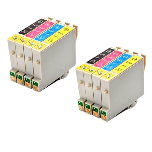 SSUMCUWR Kompatible Inkjet -Tintenpatrone T0631 T0632 T0633 T0634 Kompatibel mit Stylus C67 C87 CX3700 CX7700 Drucker(2Sets) von SSUMCUWR