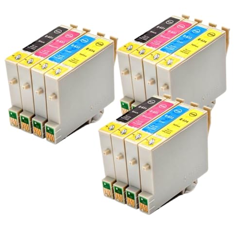 SSUMCUWR Kompatible Inkjet -Tintenpatrone T0631 T0632 T0633 T0634 Kompatibel mit Stylus C67 C87 CX3700 CX7700 Drucker(3Sets) von SSUMCUWR