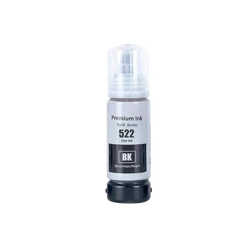 SSUMCUWR Kompatible Nachfüllfarbstofftinte 522 T522 Flaschenwasser basierend auf ET-1110 ET-1810 ET-2400 ET-2710 ET-2720-Druckern(1Bottle Black) von SSUMCUWR