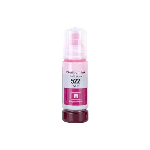 SSUMCUWR Kompatible Nachfüllfarbstofftinte 522 T522 Flaschenwasser basierend auf ET-1110 ET-1810 ET-2400 ET-2710 ET-2720-Druckern(1Bottle Magenta) von SSUMCUWR