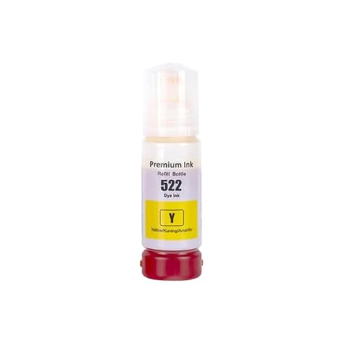 SSUMCUWR Kompatible Nachfüllfarbstofftinte 522 T522 Flaschenwasser basierend auf ET-1110 ET-1810 ET-2400 ET-2710 ET-2720-Druckern(1Bottle Yellow) von SSUMCUWR