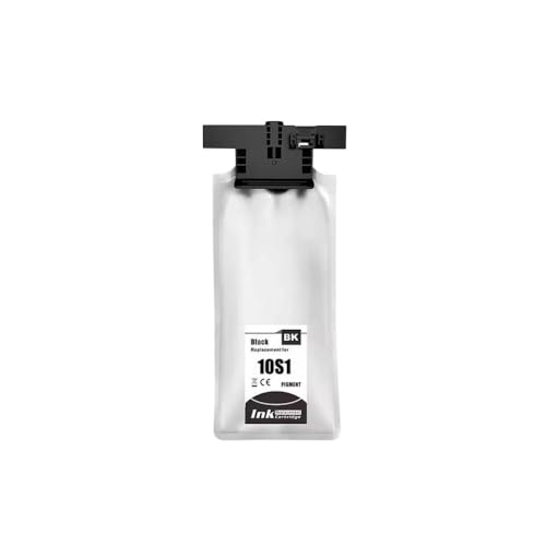 SSUMCUWR Kompatible Tintenpatronenbeutel T10S1 T10S2 T10S3 T10S4 Kompatibel mit Workforce Pro WF-C5890 Druckerpigmenttinte Ersatz(E-10S1 Black) von SSUMCUWR