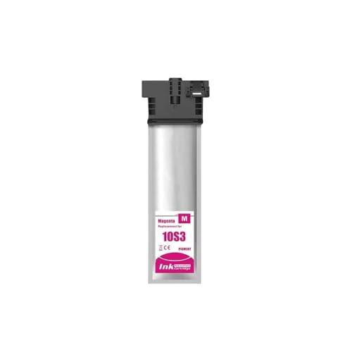 SSUMCUWR Kompatible Tintenpatronenbeutel T10S1 T10S2 T10S3 T10S4 Kompatibel mit Workforce Pro WF-C5890 Druckerpigmenttinte Ersatz(E-10S3 Magenta) von SSUMCUWR