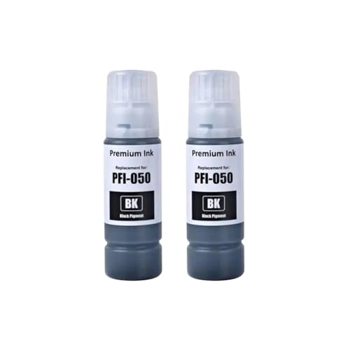 SSUMCUWR Kompatible Wasserbasis-Pigmenttinte PFI-050 PFI050 PFI 050 Kompatibel mit ImagePrograf TC-20 TC20m Drucker Farbflasche(2Bottle Black) von SSUMCUWR
