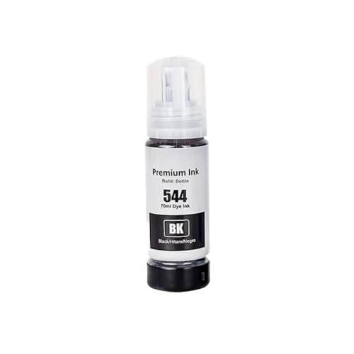 SSUMCUWR Kompatible Wassertintenflasche auf Wasserbasis 544 T544 Kompatibel mit L1210 L1250 L3110 L3150 L3210 L3250 Drucker(1Bottle Black) von SSUMCUWR