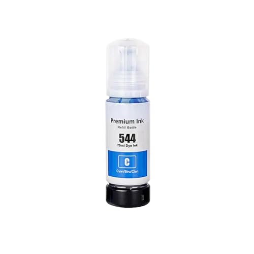 SSUMCUWR Kompatible Wassertintenflasche auf Wasserbasis 544 T544 Kompatibel mit L1210 L1250 L3110 L3150 L3210 L3250 Drucker(1Bottle Cyan) von SSUMCUWR