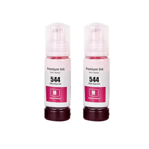 SSUMCUWR Kompatible Wassertintenflasche auf Wasserbasis 544 T544 Kompatibel mit L1210 L1250 L3110 L3150 L3210 L3250 Drucker(2Bottle Magenta) von SSUMCUWR