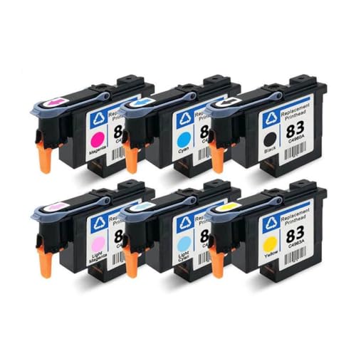 SSUMCUWR Kompatibler Druckkopf Kompatibel mit 83 Printhead DesignJet 5000 5500 Arbeiten mit C4960A C4961A C4962A C4963A C4964A C4965A(1Set-6 Pieces) von SSUMCUWR