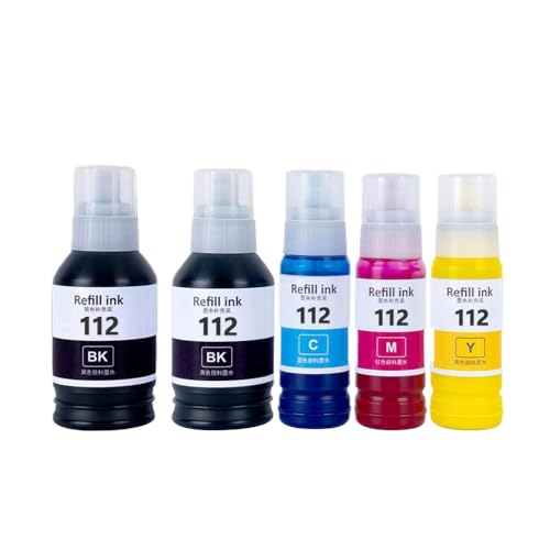 SSUMCUWR Wasserbasis Pigmenttinte 113 C13T06B140 T06B Kompatibel mit ET-5150 ET-5170 ET-5800 Drucker(2BK-1C-1M-1Y) von SSUMCUWR