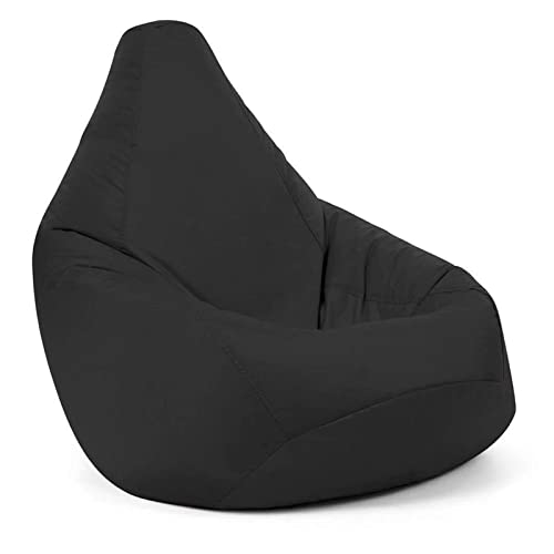 SSWERWEQ Sitzsackstühle für Erwachsene Large Small Lazy Bean Bag Sofas Cover Chairs Without Filler Linen Cloth Lounger Seat Bean Bag Pouf Puff Couch Tatami Living Room (Color : Black) von SSWERWEQ
