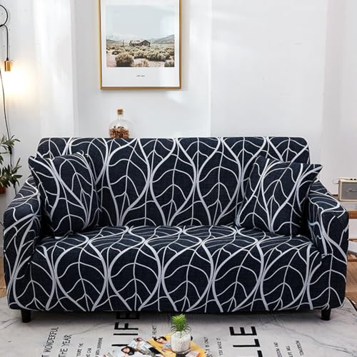 Elastischer Sofabezug Sofabezug für 1/2/3/4 Sitzer Couchbezüge mit bedrucktem Muster Universeller Sofabezug All-inclusive-Sofabezug Rutschfester Sofabezug für Hunde, (Size:2 Seater(145-185cm),Color:O) von SSWH