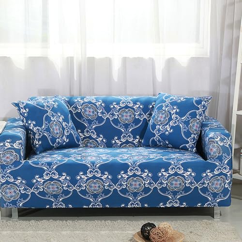Elastischer Sofabezug Sofabezug für 1/2/3/4 Sitzer Couchbezüge mit bedrucktem Muster Universeller Sofabezug All-inclusive-Sofabezug Rutschfester Sofabezug für Hunde, (Size:2 Seater(145-185cm),Color:C) von SSWH