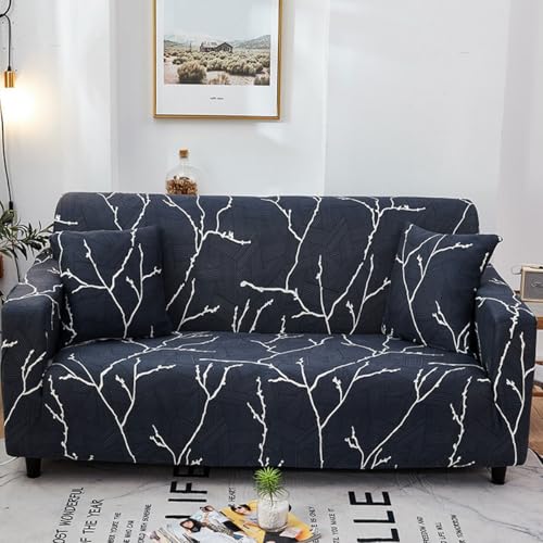Elastischer Sofabezug Sofabezug für 1/2/3/4 Sitzer Couchbezüge mit bedrucktem Muster Universeller Sofabezug All-inclusive-Sofabezug Rutschfester Sofabezug für Hunde, (Size:3 Seater(190-230cm),Color:D) von SSWH