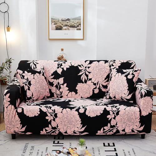 Elastischer Sofabezug Sofabezug für 1/2/3/4 Sitzer Couchbezüge mit bedrucktem Muster Universeller Sofabezug All-inclusive-Sofabezug Rutschfester Sofabezug für Hunde, (Size:3 Seater(190-230cm),Color:L) von SSWH