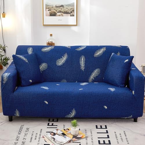 Elastischer Sofabezug Sofabezug für 1/2/3/4 Sitzer Couchbezüge mit bedrucktem Muster Universeller Sofabezug All-inclusive-Sofabezug Rutschfester Sofabezug für Hunde, (Size:4 Seater(235-300cm),Color:F) von SSWH