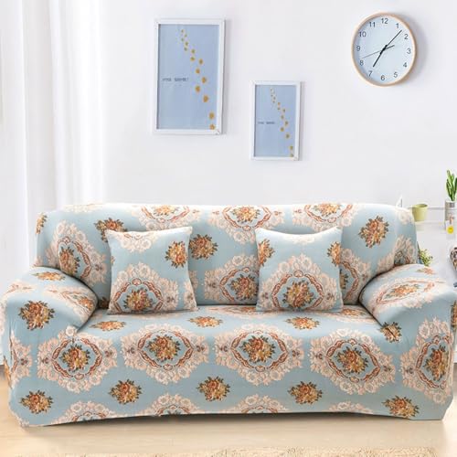 Sofabezug für 1/2/3/4 Sitzer Hochelastische Sofabezüge 3D-Bedruckte Spandex-Sofabezüge Universeller Sofabezug Rutschfester Sofabezug Waschbares Sofa für Haustiere(Size:1 Seater(90-140cm),Color:Q) von SSWH